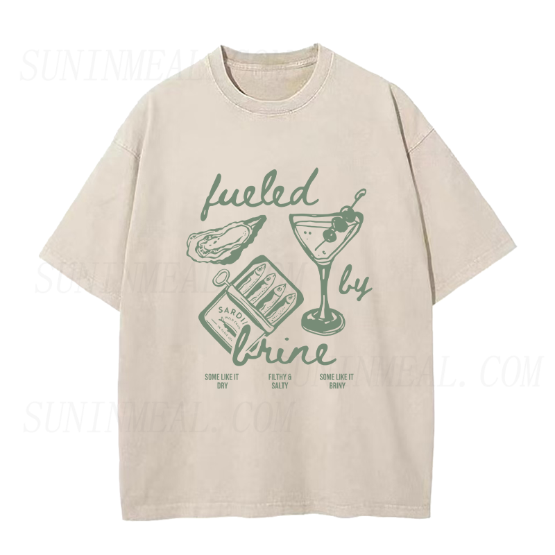 Fueled by Brine Oysters & Martinis Unisex Tee