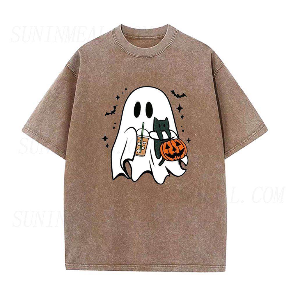 Cute Ghost Halloween Coffee Lover Unisex Tee
