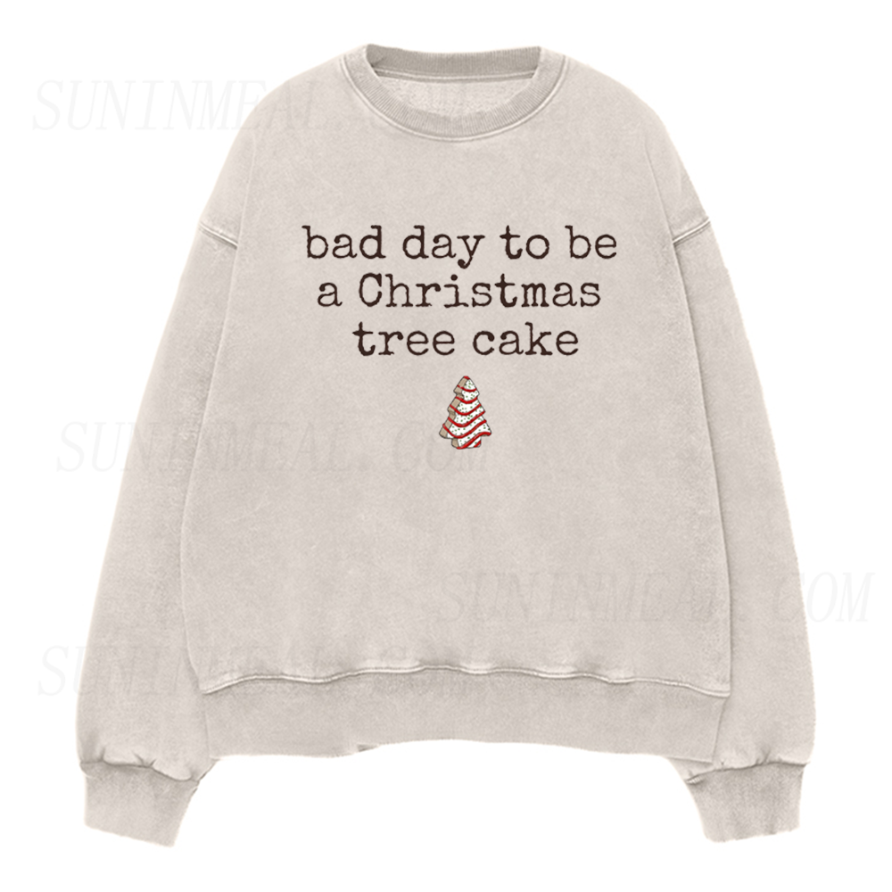 Bad Day to be a Christmas Tree Cake Unisex Crewneck Sweatshirt