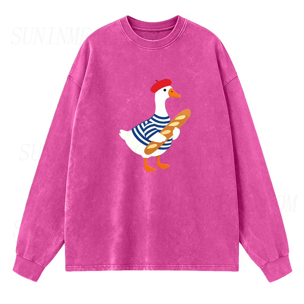 Baguette French Goose Long Sleeve Unisex Tee
