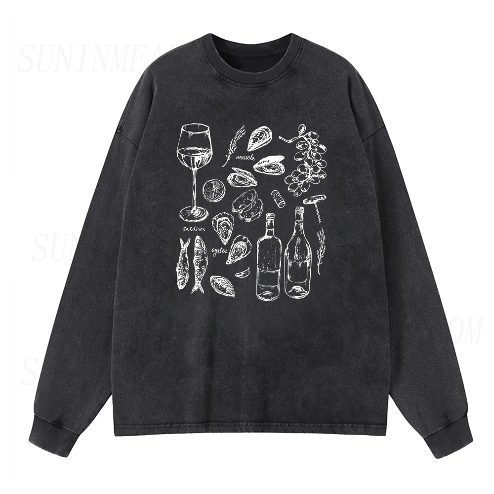 Ocean Wine Grapes Long Sleeve Unisex Tee