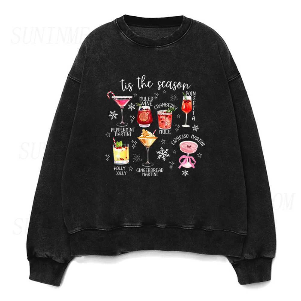 Tis The Season Christmas Holiday Cocktails Unisex Crewneck Sweatshirt