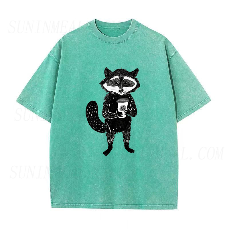 Raccoon with Coffee Unisex Tee