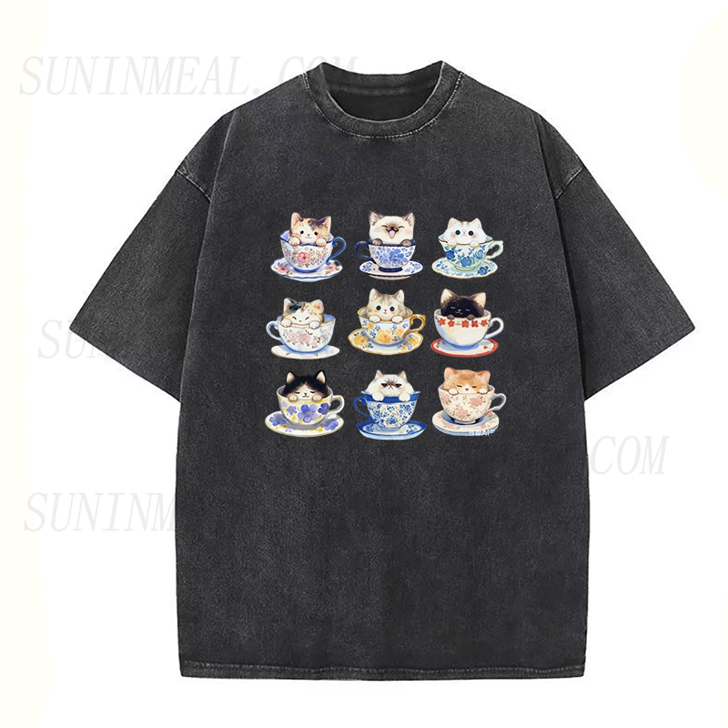 Funny Kitten Teacups Unisex Tee