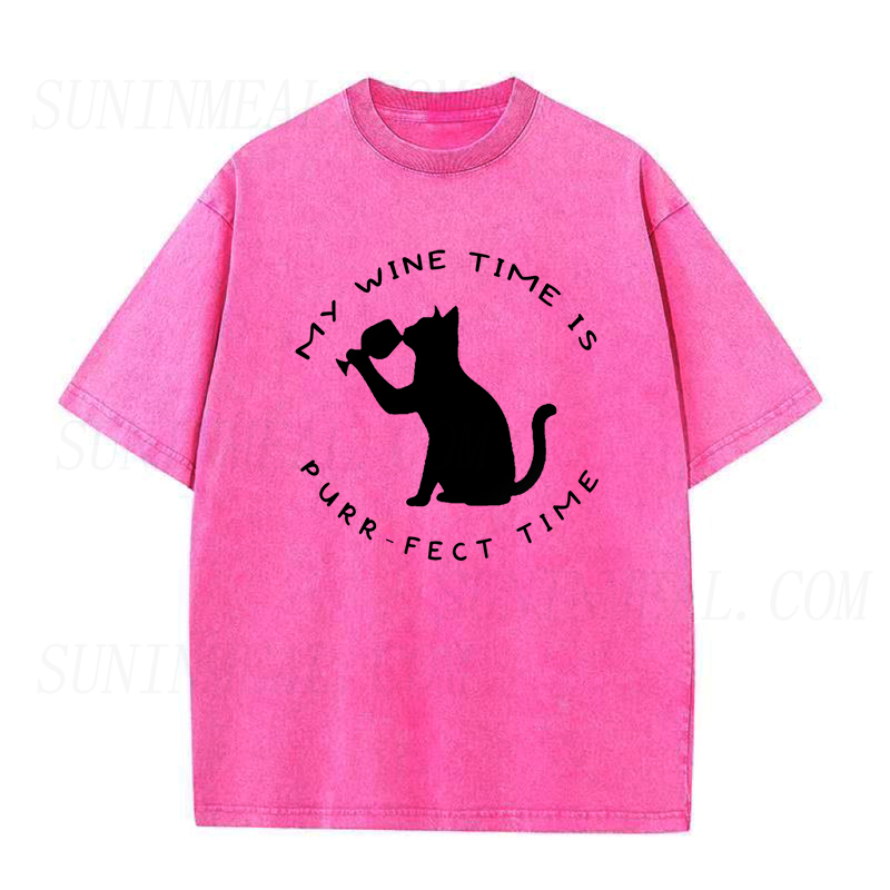 Cat Drinking Wine Unisex Tee