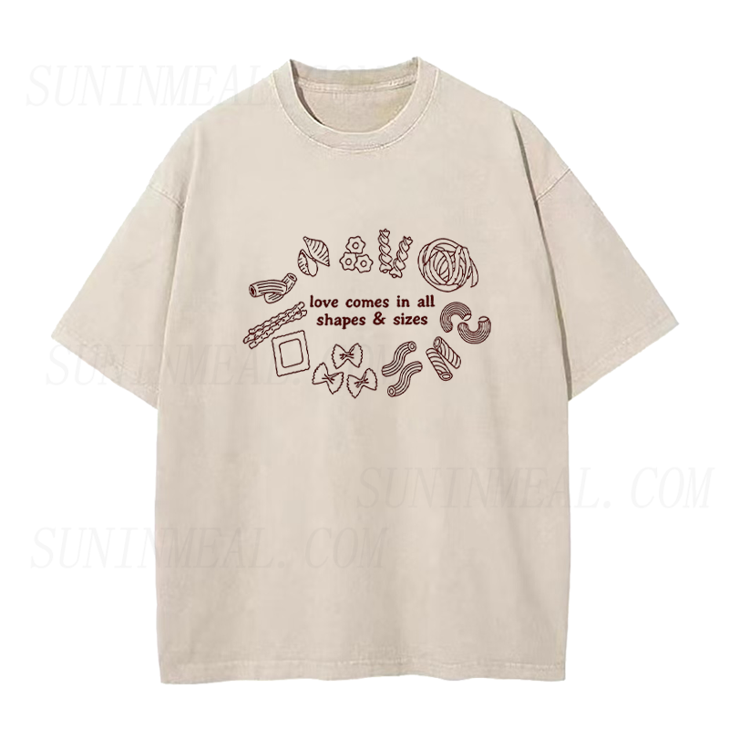 Pasta Love Comes In All Shapes & Sizes Unisex Tee