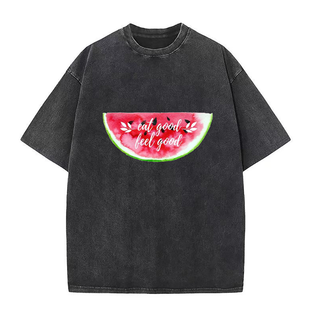 食べて気分が良くなるユニセックスTシャツ