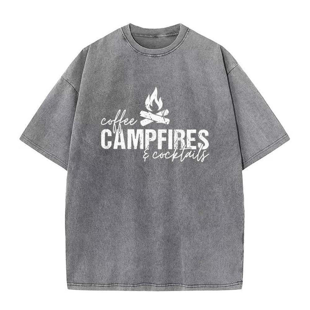 Coffee, Campfires & Cocktails Unisex Tee