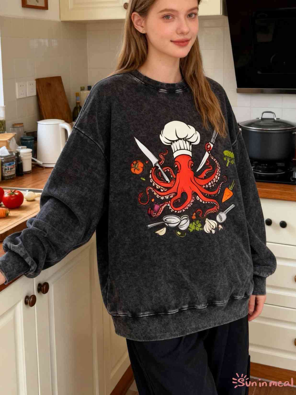 Octopus Chef Unisex Crewneck Sweatshirt