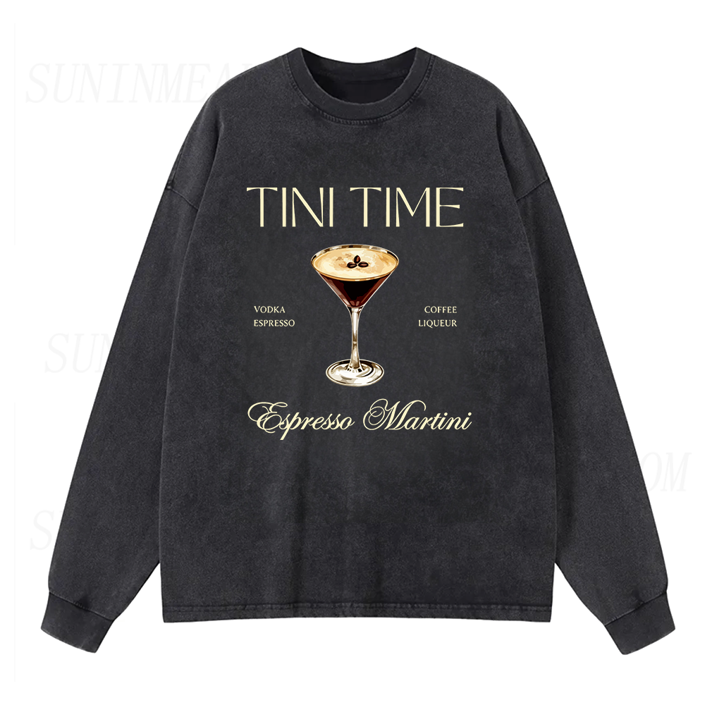 Tini Time Espresso Martini Long Sleeve Unisex Tee