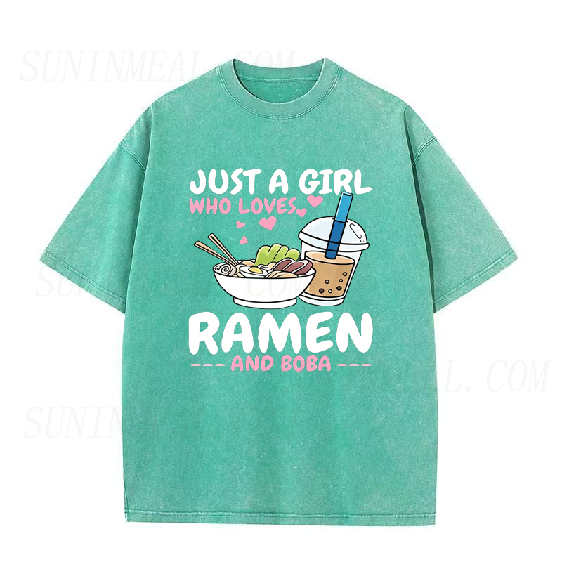 Just A Girl Who Loves Ramen And Boba Unisex Tee
