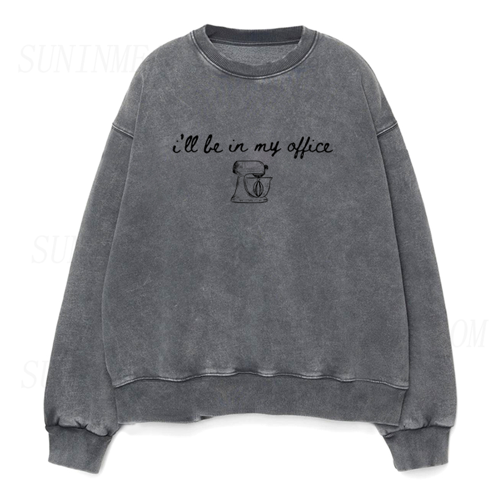 Vintage I'll Be In My Office Baking Unisex Crewneck Sweatshirt