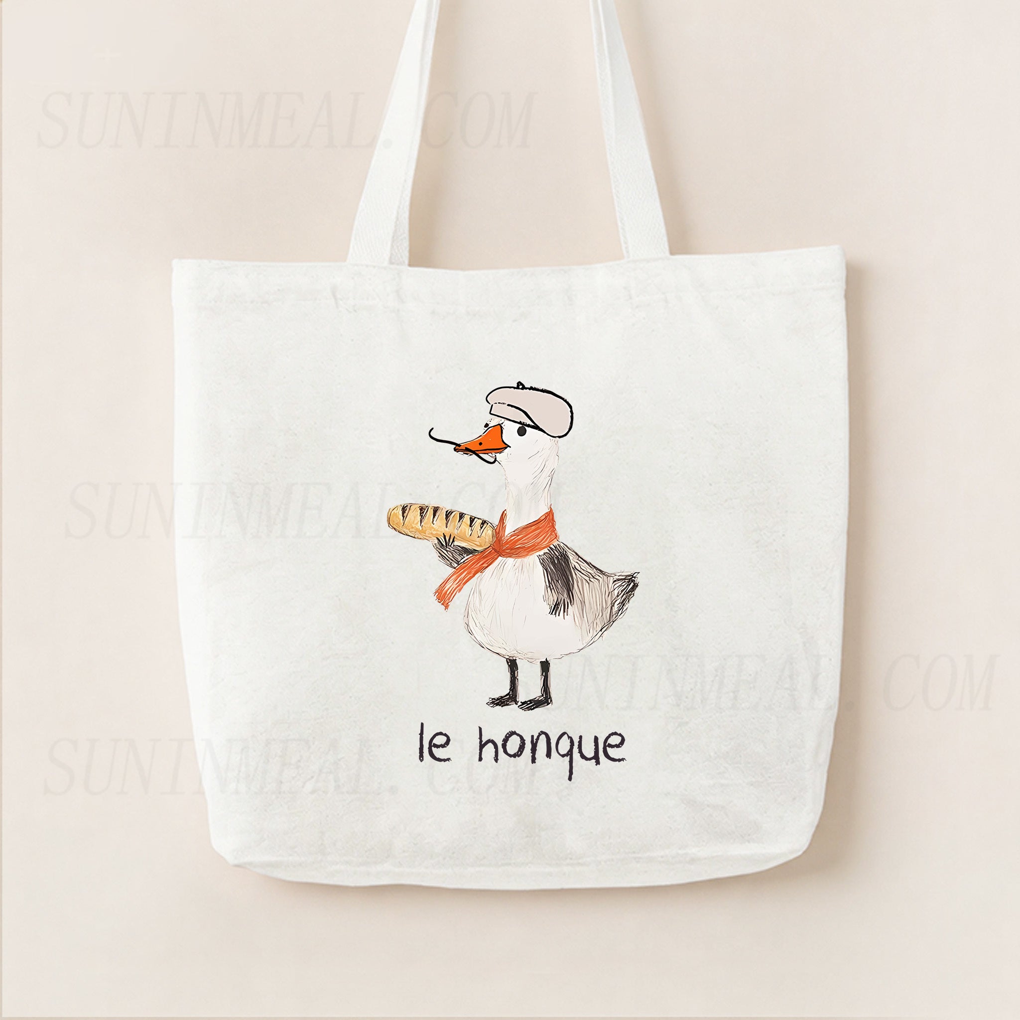 French Goose Canvas Tote Bag