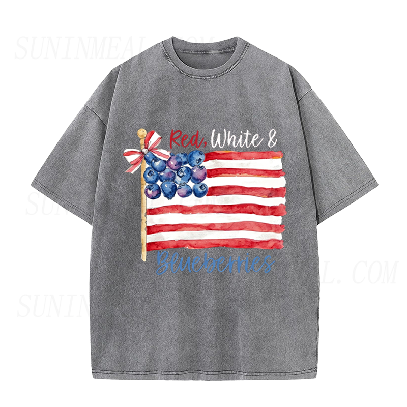 Red  White & Blueberries American Flag Unisex Tee