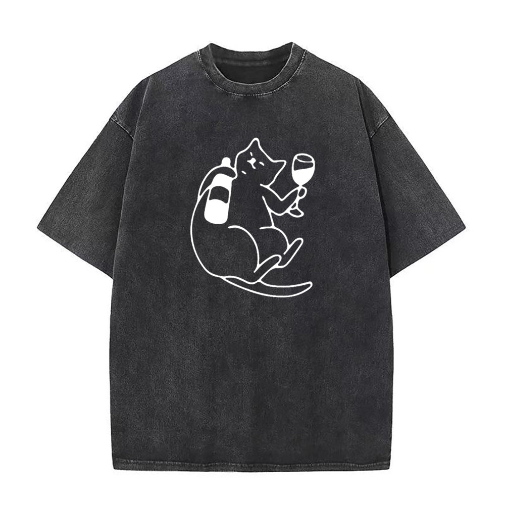 Cat and wine Unisex Tee