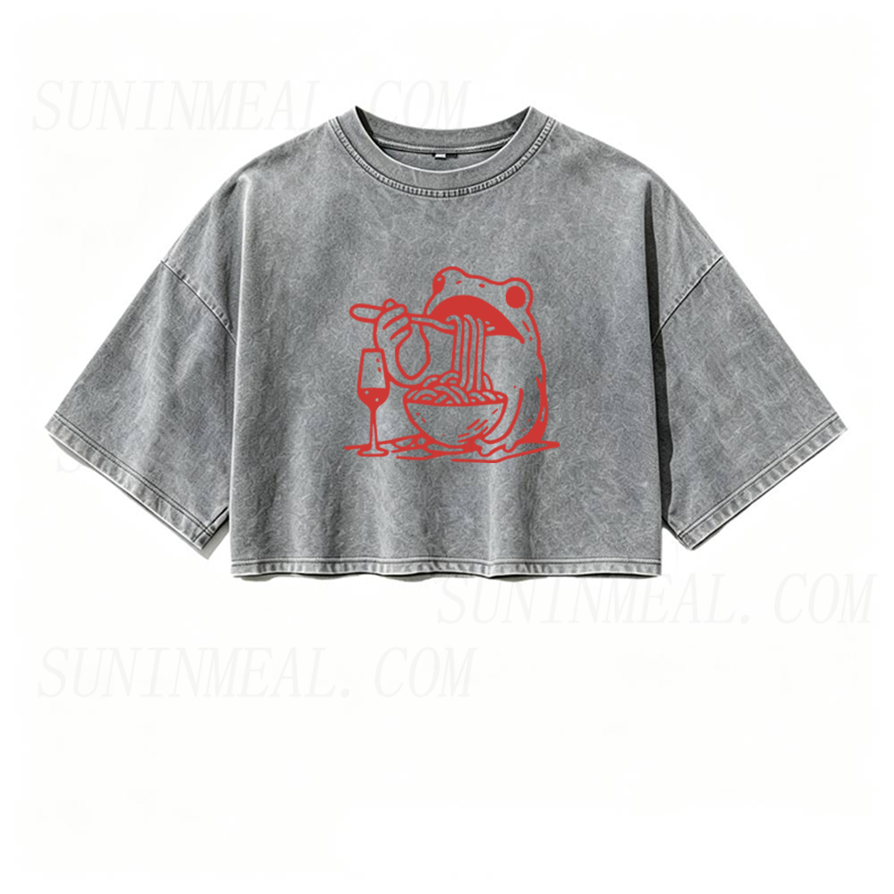 Pasta Lover Oversized Crop Tee