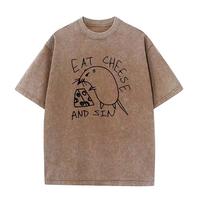 Eat Cheese and Sin Unisex Tee