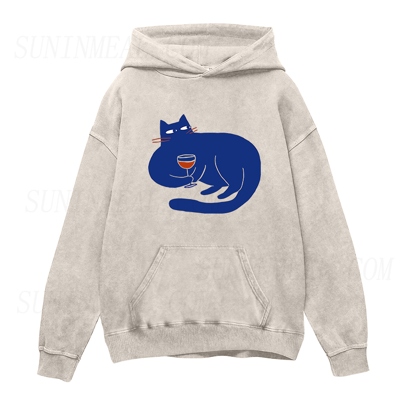 cat wine Unisex Hoodie