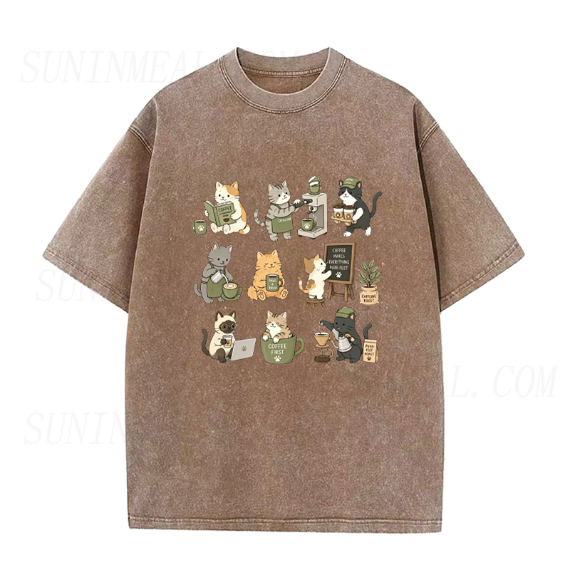 Cute Coffee Cats Unisex Tee