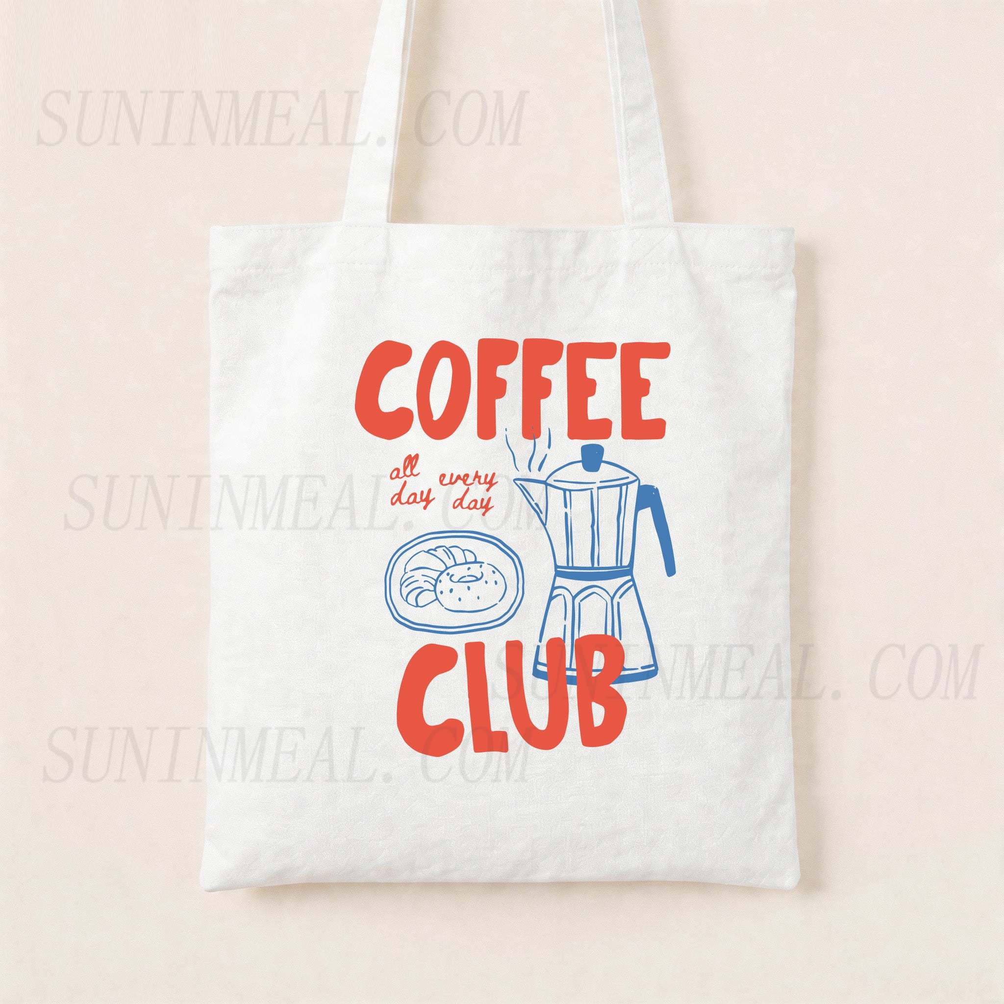 Coffee Club Canvas Tote Bag