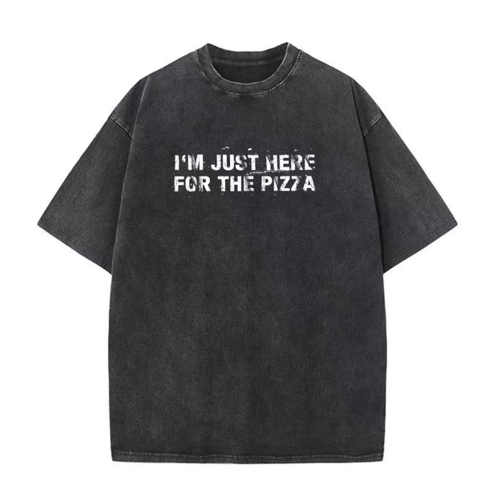 「ピザのためにここに来た」ユニセックスTシャツ