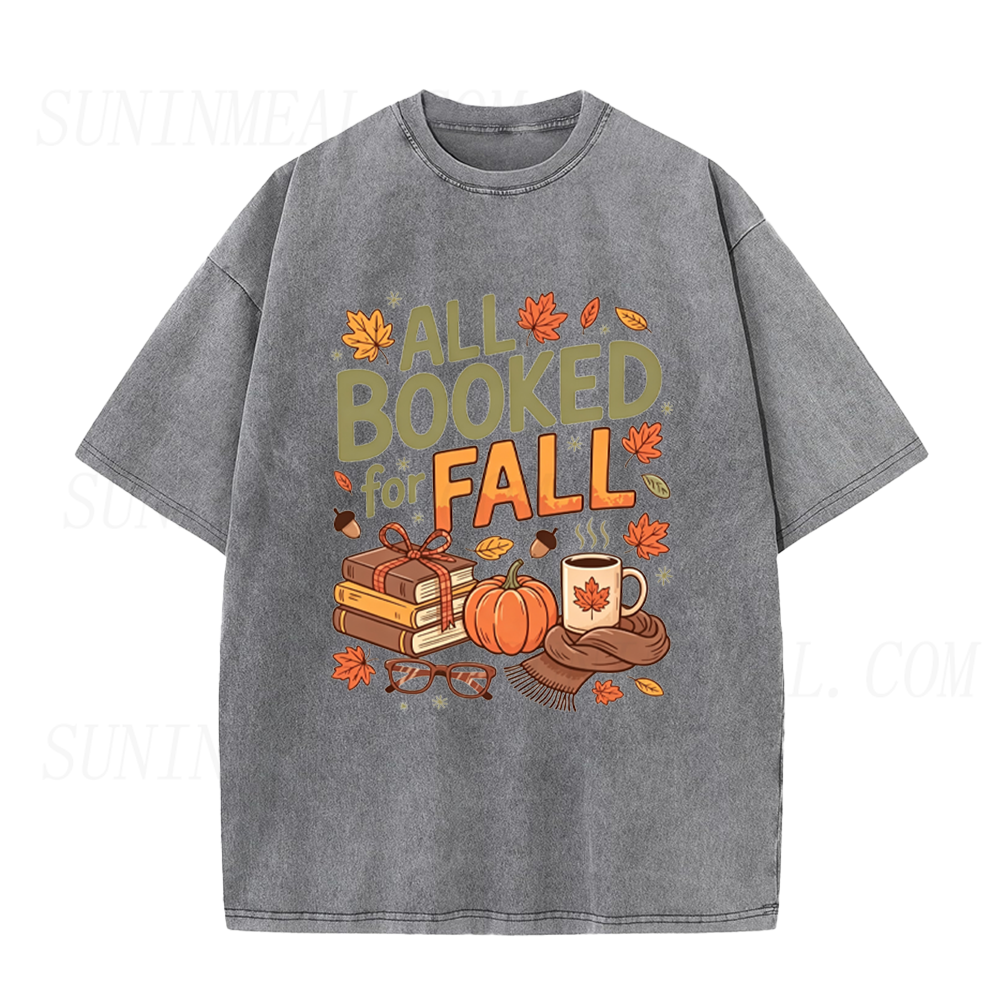 All Booked For Fall Autumn Book Pumpkin Coffee Unisex Tee