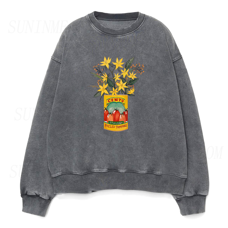 flowers and cento peeled tomatoes Unisex Crewneck Sweatshirt