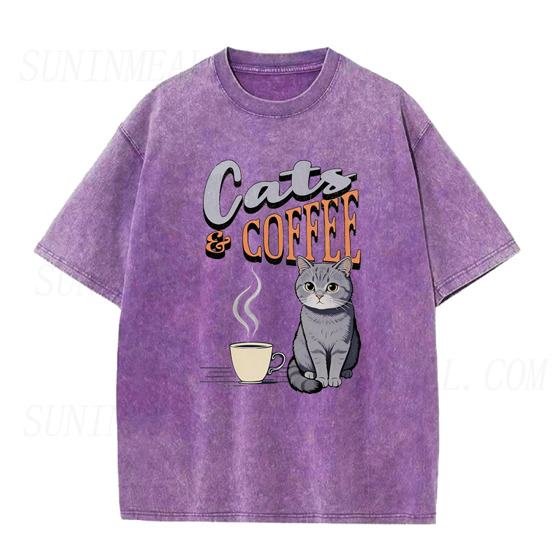 Cats And Coffee Unisex Tee