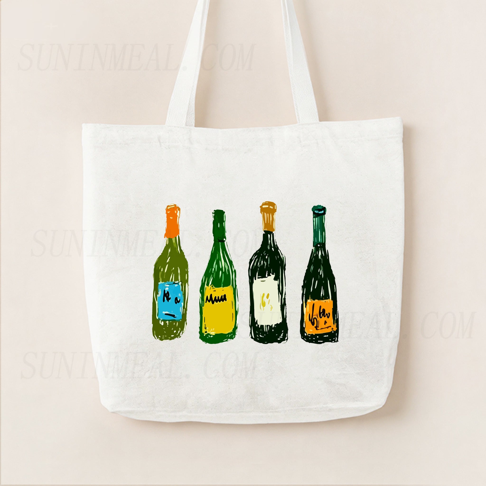Wine Bottles Canvas Tote Bag