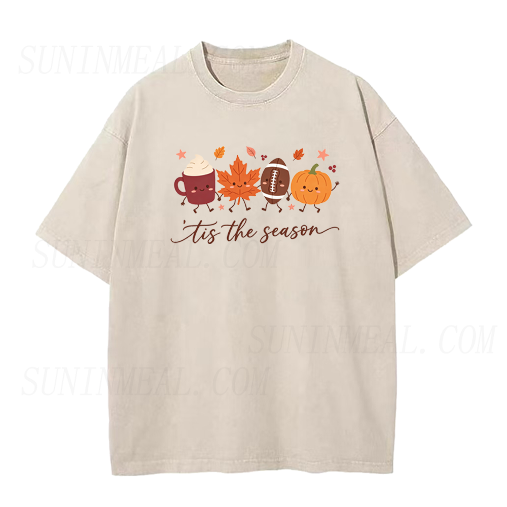 'Tis The Season Cartoon Pumpkin Coffee Unisex Tee