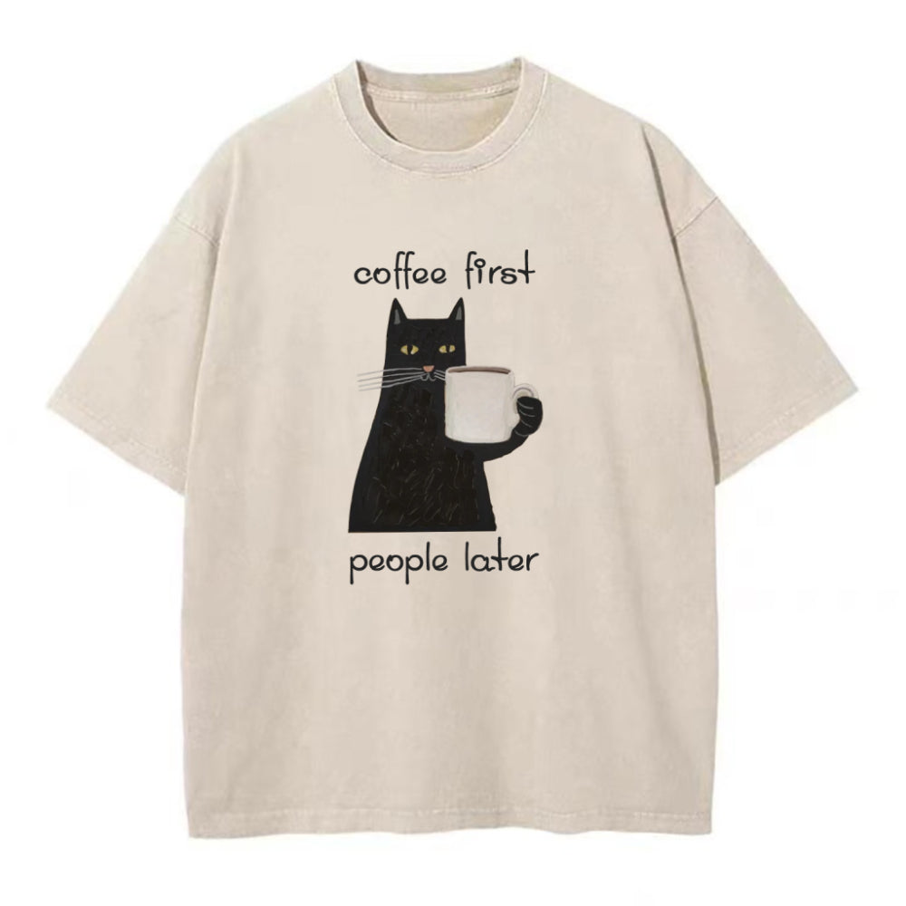 コーヒー・ファースト・ピープル・レイター ユニセックスTシャツ