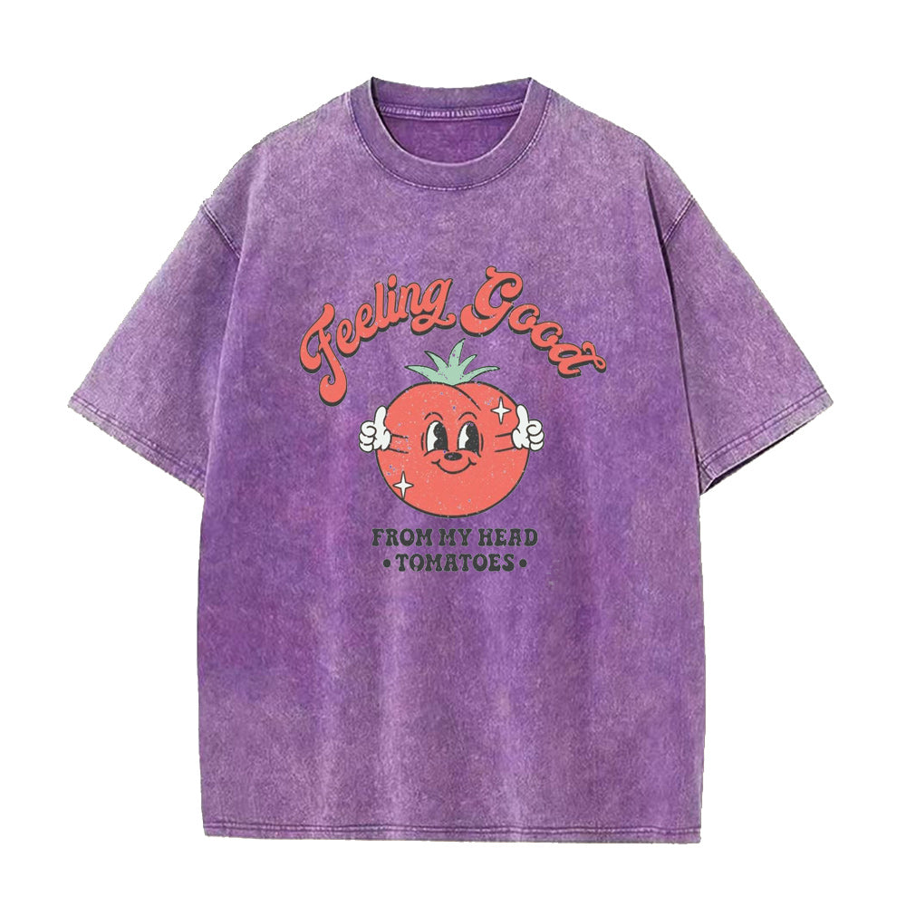 頭から心地よく感じるトマトのユニセックスTシャツ