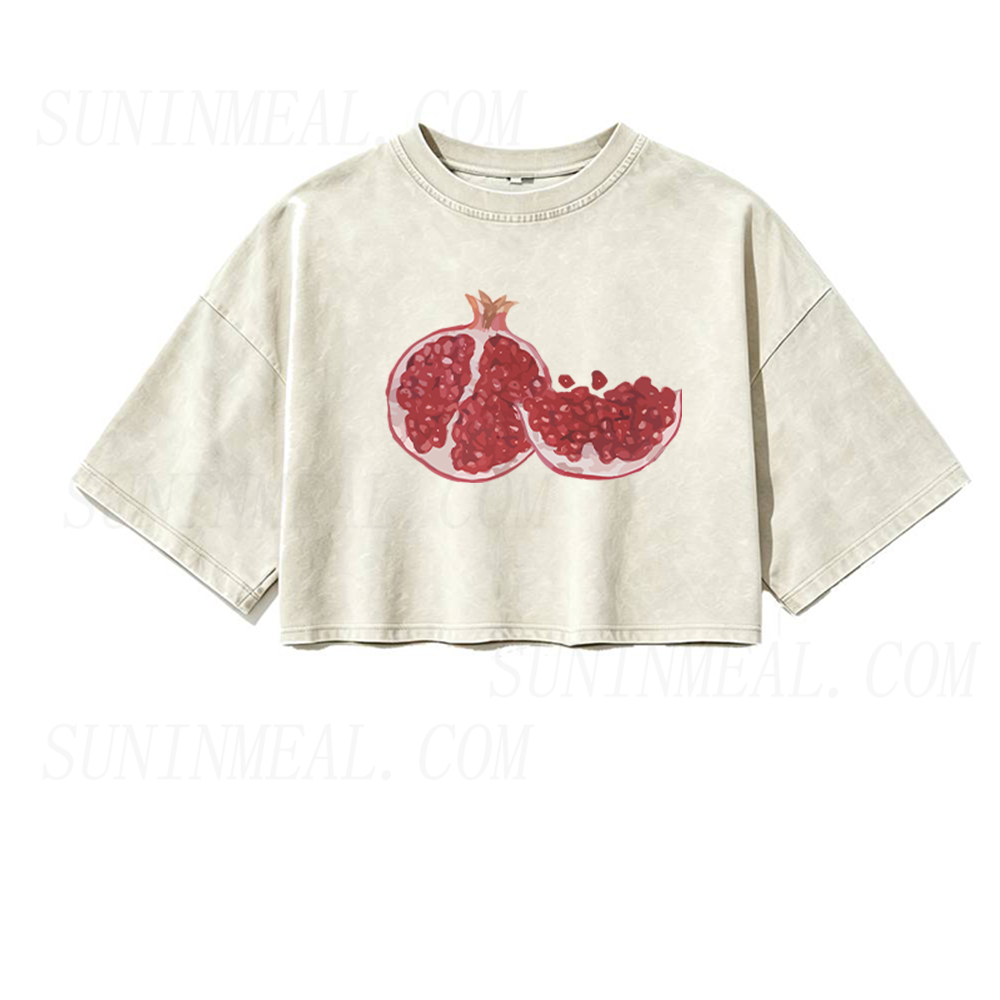 Pomegranate Oversized Crop Tee