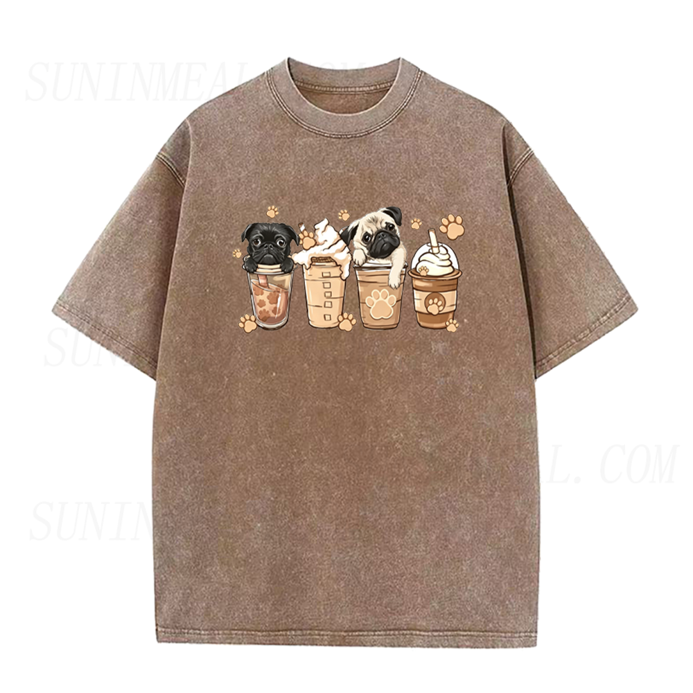Cute Pug Coffee Unisex Tee