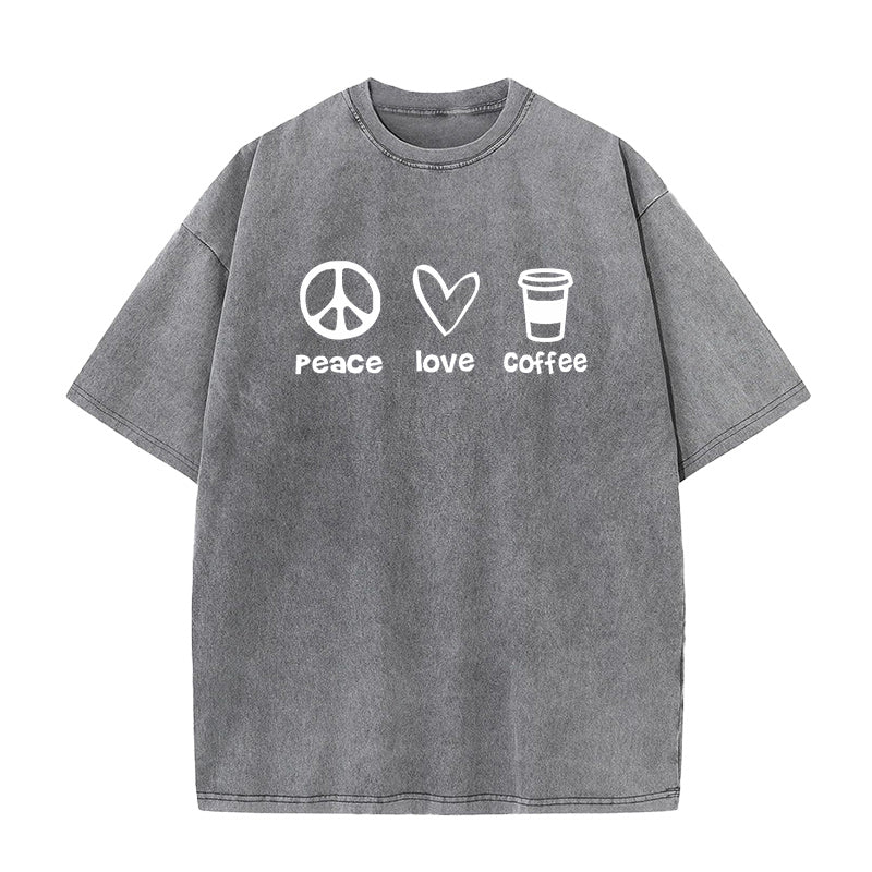 Peace Love Coffee Unisex Tee