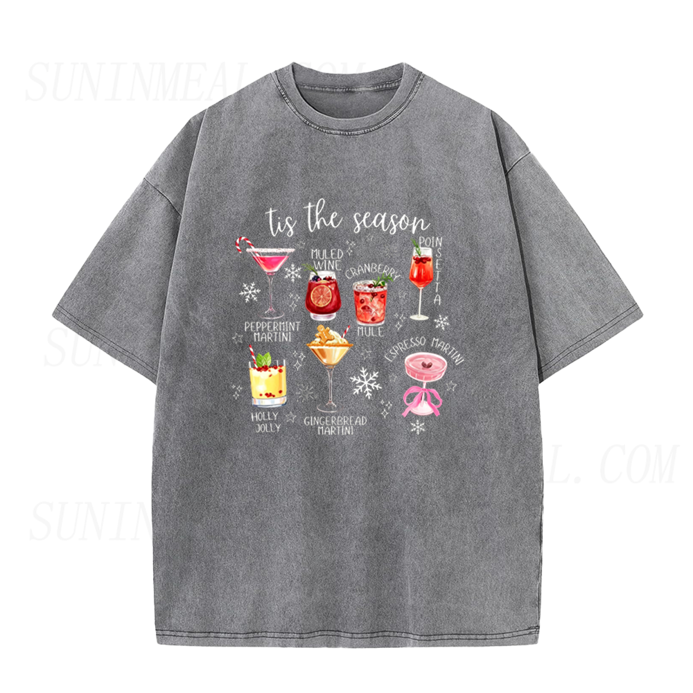 Tis The Season Christmas Holiday Cocktails Unisex Tee