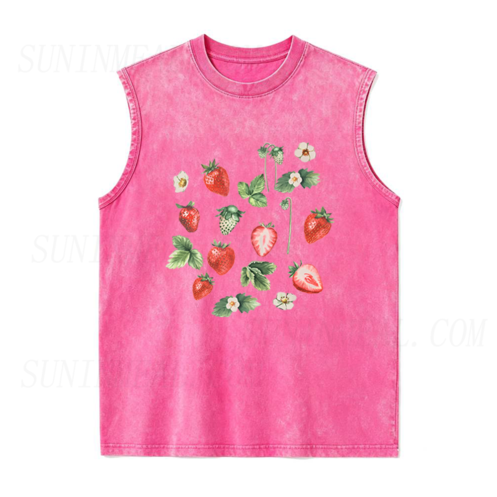 Strawberry Botanical Unisex Tank Top