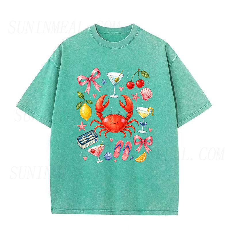 Cocktails & Crabs & Coastal Vibes Unisex Tee