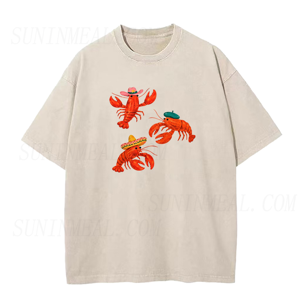 Lobsters in Hats Unisex Tee