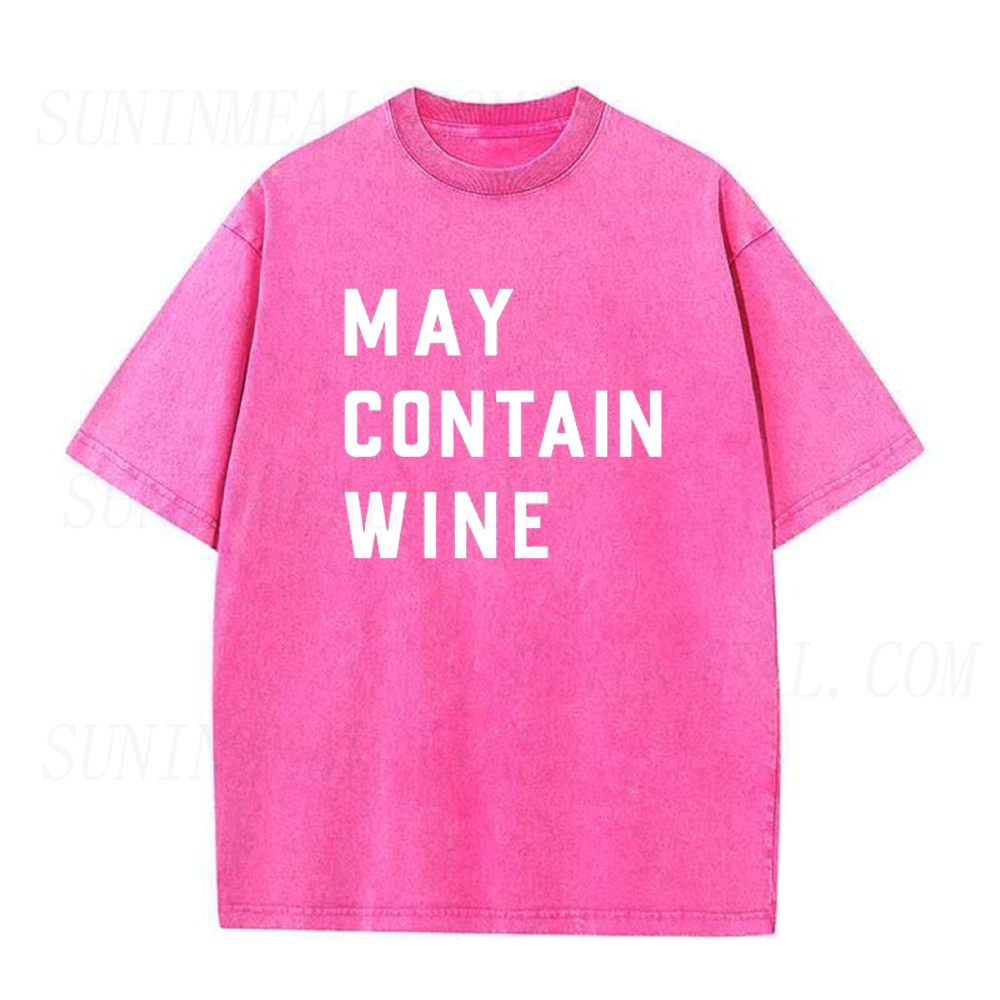 Retro May Contain Wine Unisex Tee