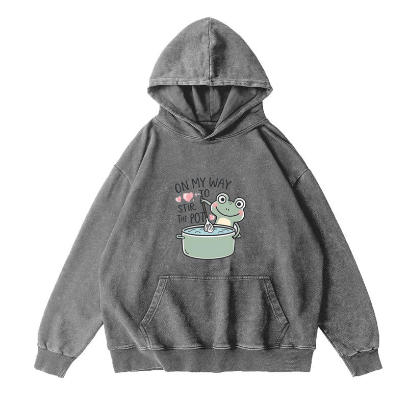 Funny Frog Stirring Pot Unisex Hoodie