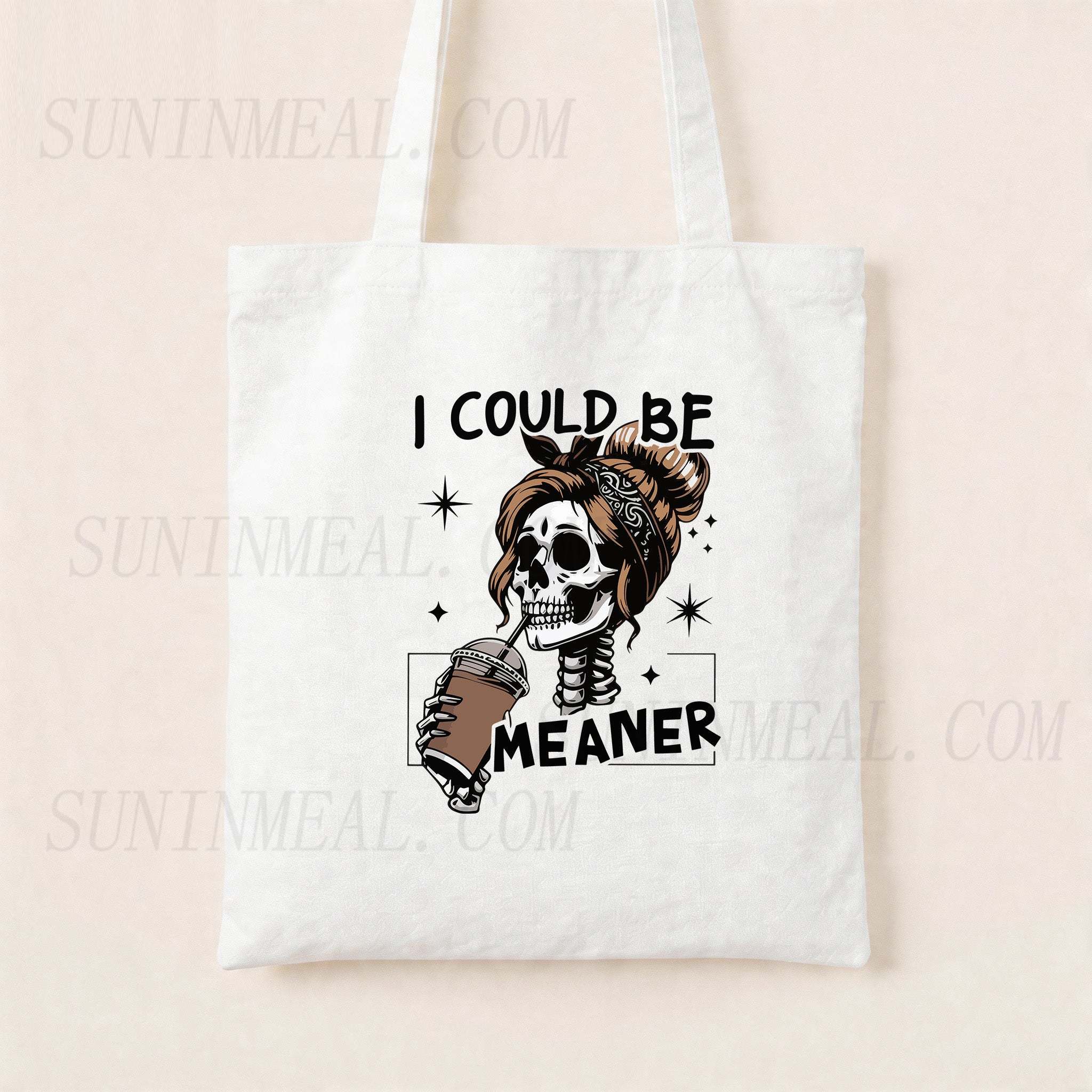 I Could Be Meaner Coffee Canvas Tote Bag