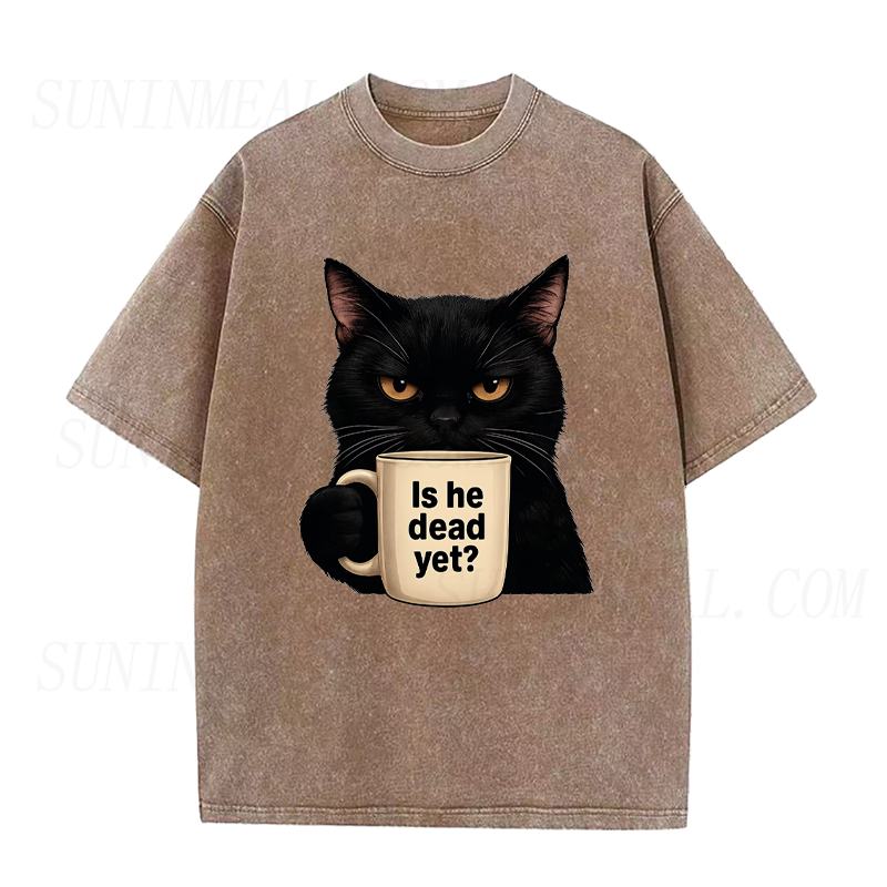 Is He Dead Yet Black Cat Unisex Tee
