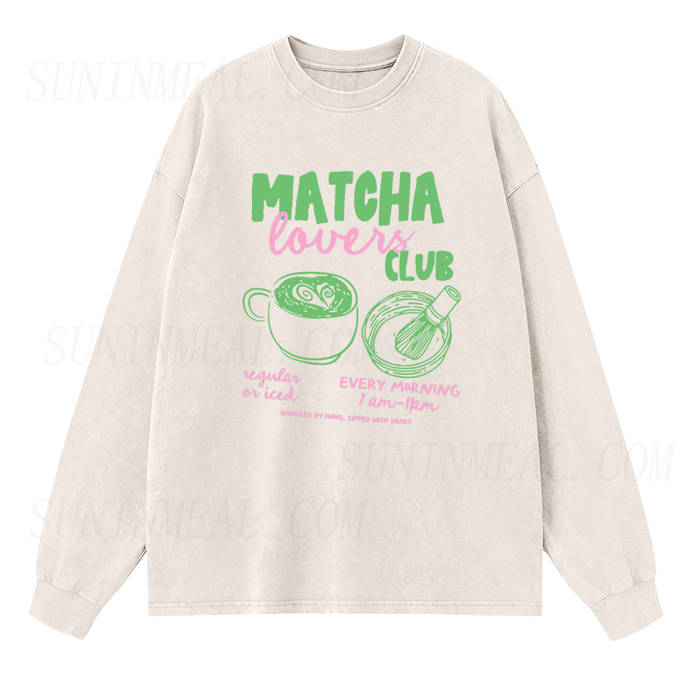 Matcha Lovers Club Long Sleeve Unisex Tee