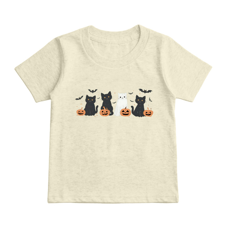 Halloween Ghost Cat Kids T-Shirt