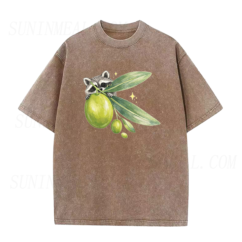 Raccoon & Olive Unisex Tee