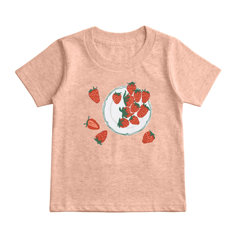 plate Strawberry Kids T-Shirt