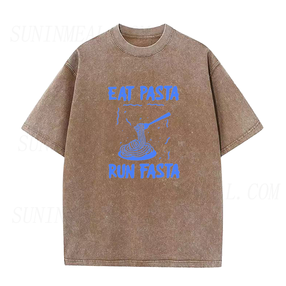 Funny Eat Pasta Run Fasta Graphic Unisex Tee