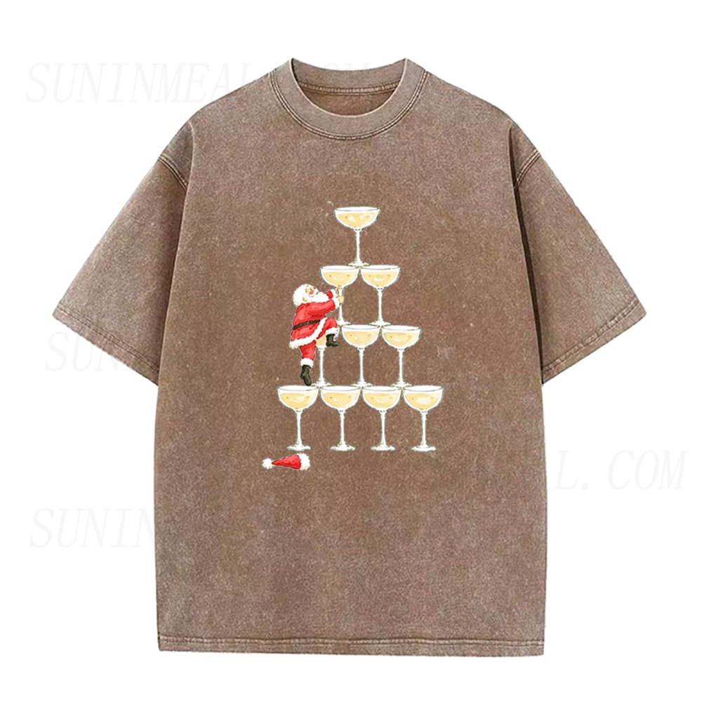 Santa Champagne Tower Unisex Tee