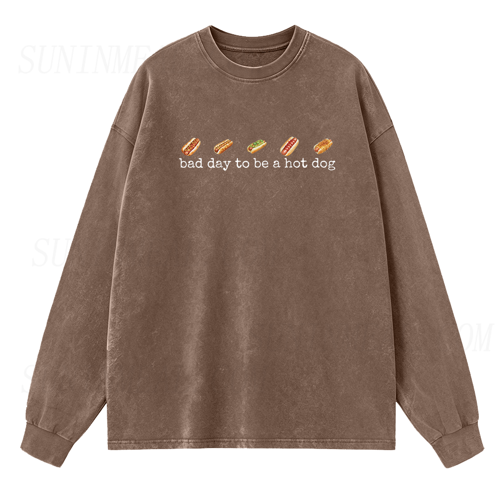 Bad Day To Be A Hotdog Long Sleeve Unisex Tee
